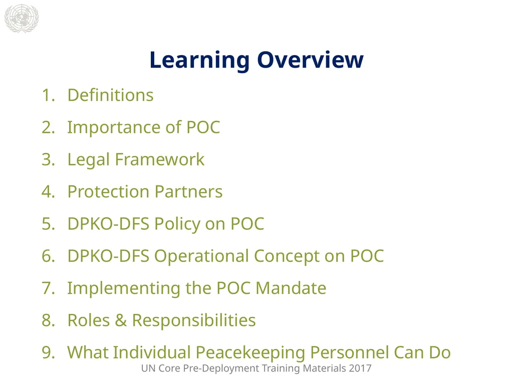 Module 2: Mandated Tasks of United Nations - slide 4 of 29