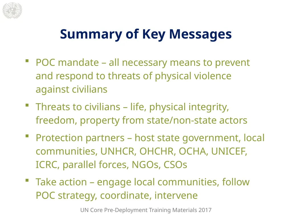 Module 2: Mandated Tasks of United Nations - slide 27 of 29