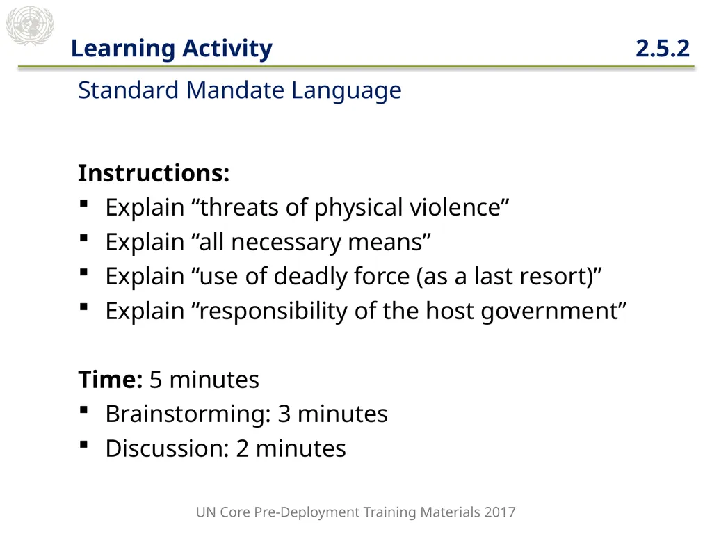 Module 2: Mandated Tasks of United Nations - slide 7 of 29