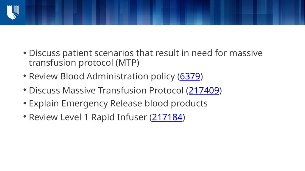 Massive Transfusion ...and all things blood - slide 2 of 27