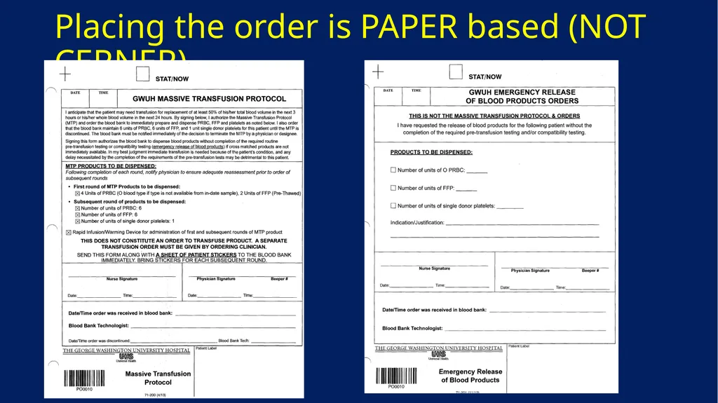 Massive Transfusion Protocol (MTP) vs Emergency - slide 3 of 6