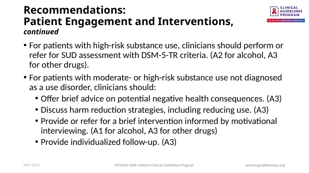 Substance Use Screening, Risk Assessment, and Use - slide 15 of 19