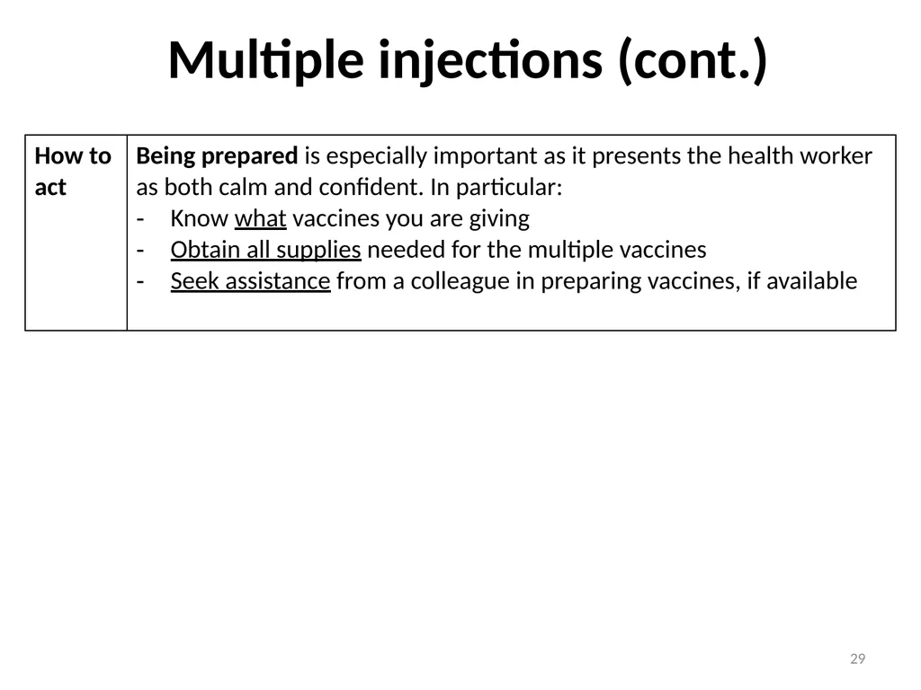 Managing pain during vaccine administration 1 A - slide 29 of 40