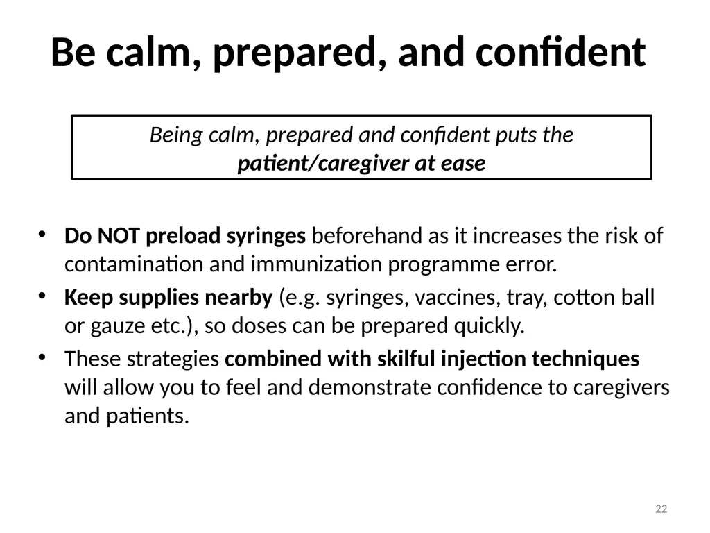 Managing pain during vaccine administration 1 A - slide 22 of 40