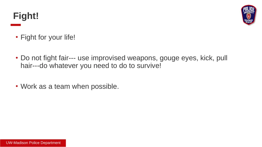 Safety Awareness Review Provided by UW Emergency - slide 11 of 13