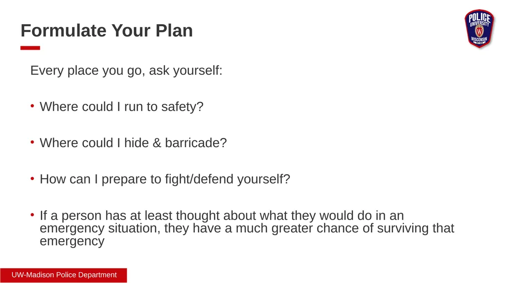 Safety Awareness Review Provided by UW Emergency - slide 4 of 13