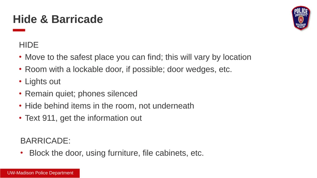 Safety Awareness Review Provided by UW Emergency - slide 10 of 13