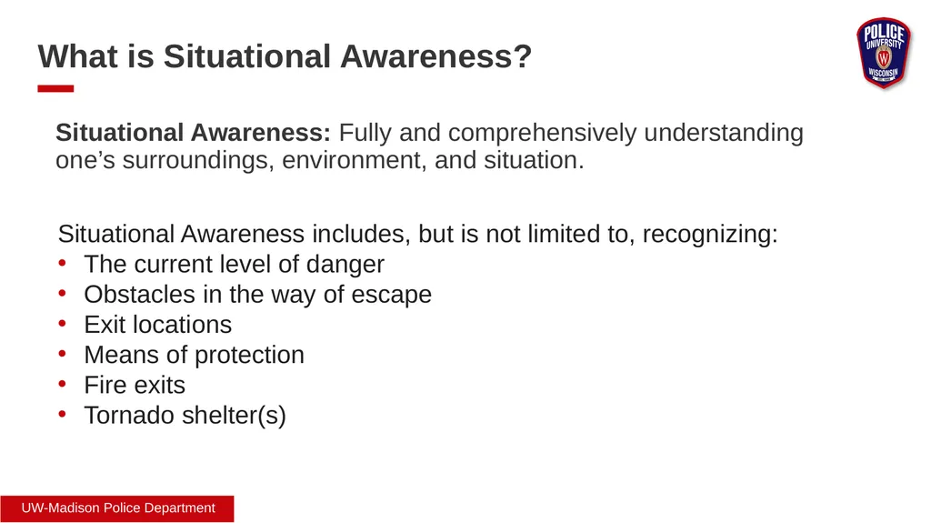 Safety Awareness Review Provided by UW Emergency - slide 3 of 13
