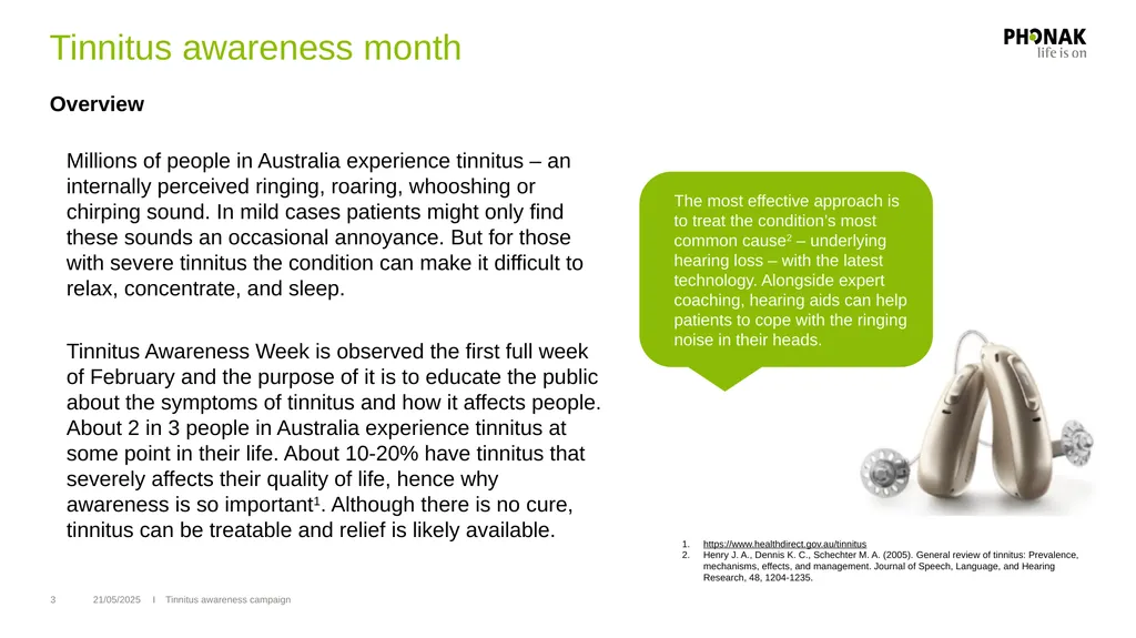 Tinnitus awareness week 7 – 13 February 2022 - slide 3 of 15