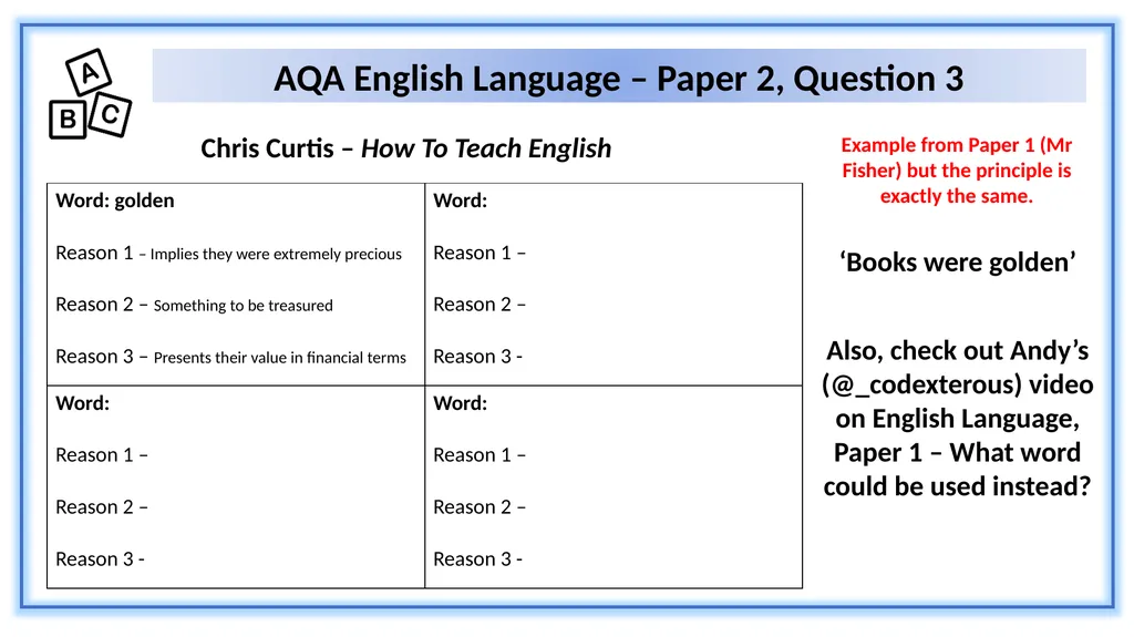 AQA English Language – Paper 2, Section A Stuart - slide 17 of 25
