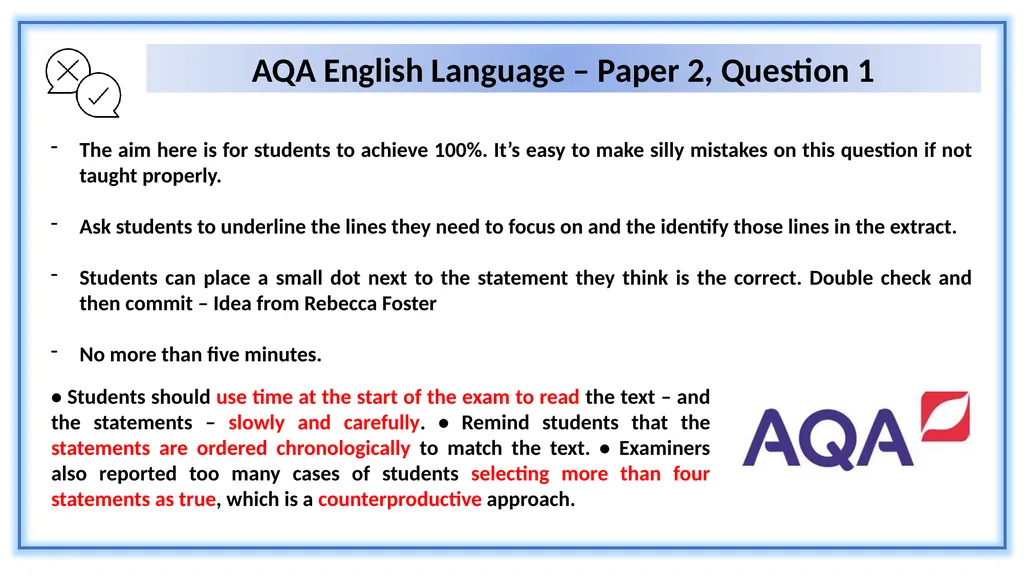 AQA English Language – Paper 2, Section A Stuart - slide 8 of 25