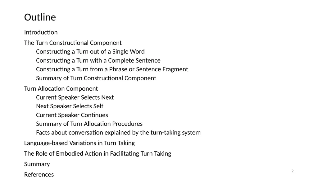 Chapter 5: Turn Taking Angela Cora Garcia, c2022; - slide 2 of 16