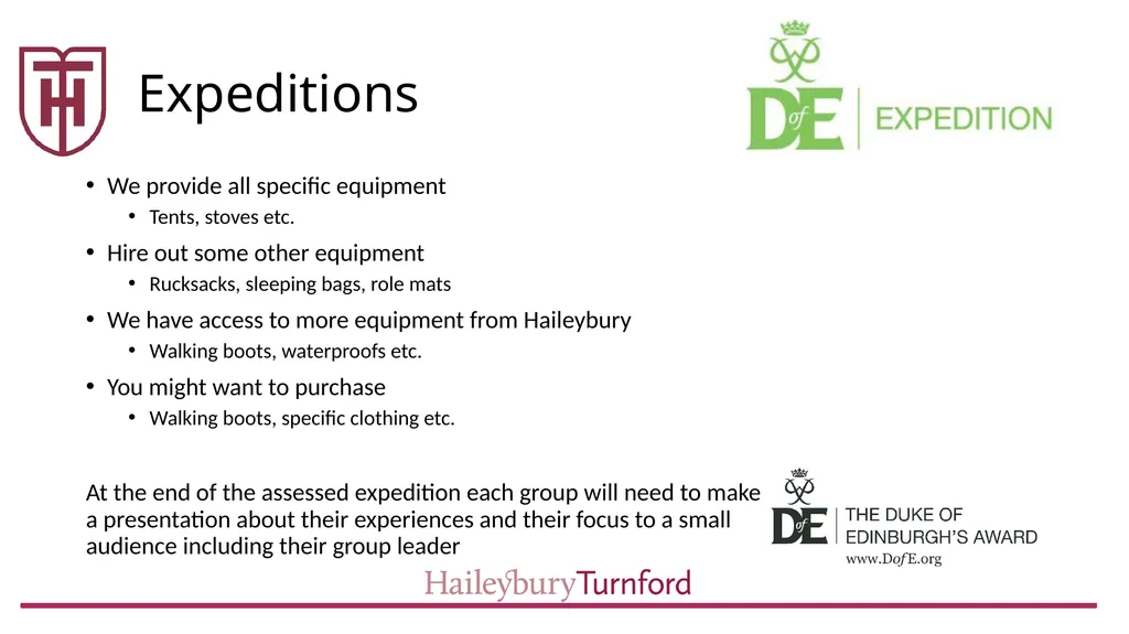Duke of Edinburgh 2019 Cohort What is the Duke of - slide 13 of 19