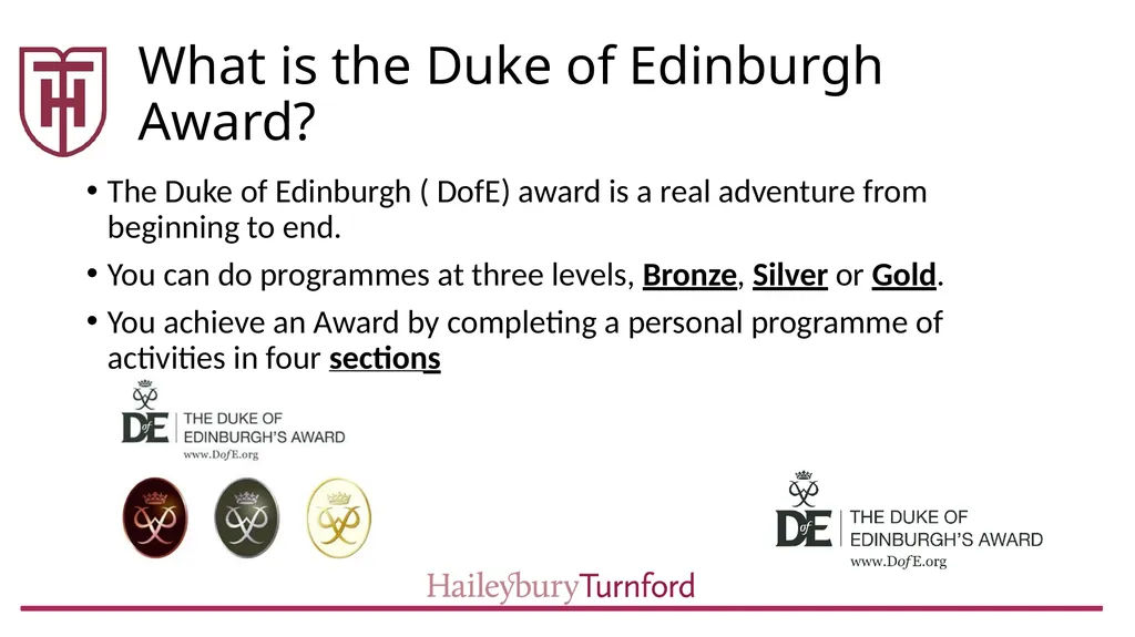 Duke of Edinburgh 2019 Cohort What is the Duke of - slide 2 of 19