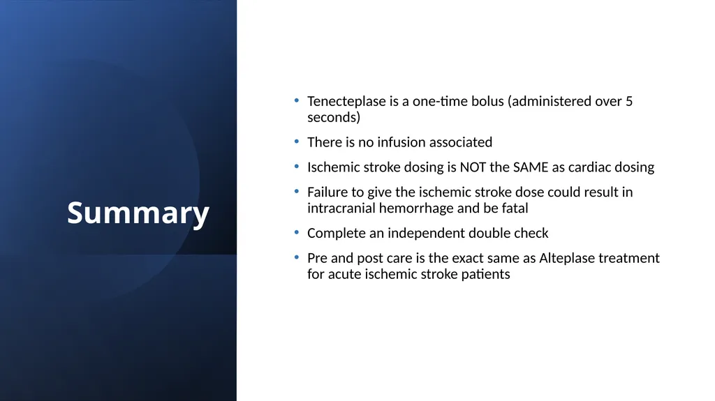 The Switch to Tenecteplase (TNK) for Thrombolysis - slide 13 of 13