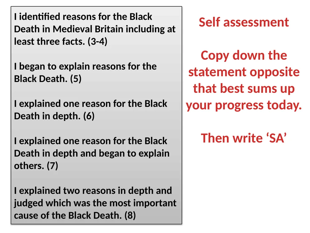 The Black Death Learning Objective: To explain - slide 11 of 12