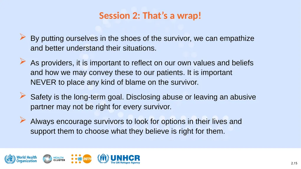 Clinical management of rape and intimate partner - slide 15 of 15