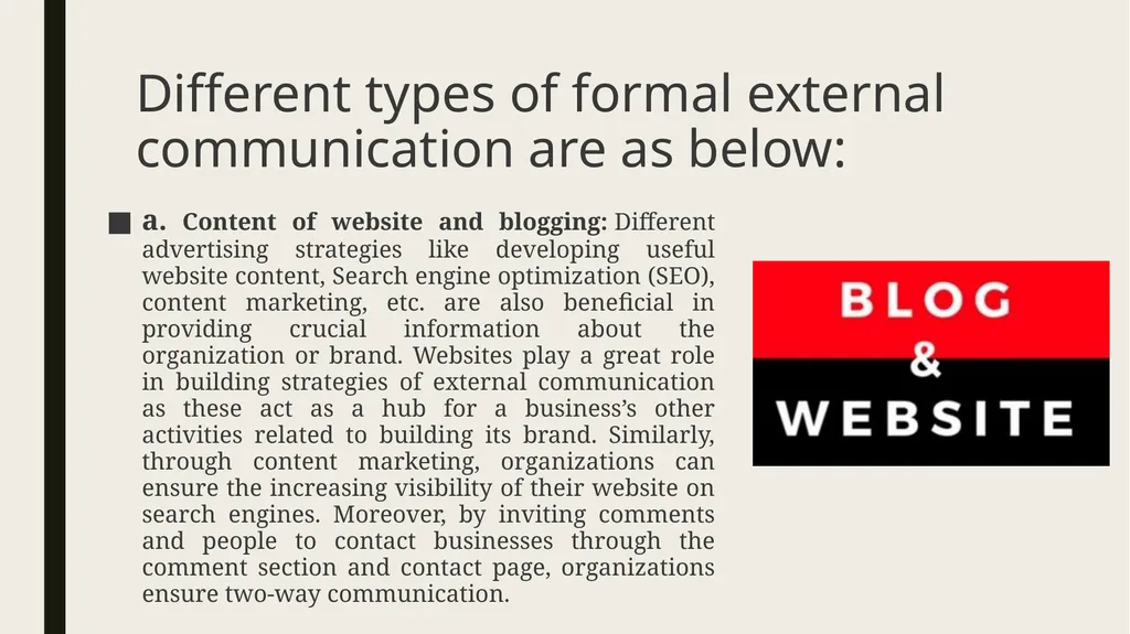External business communication Introduction: - slide 6 of 8