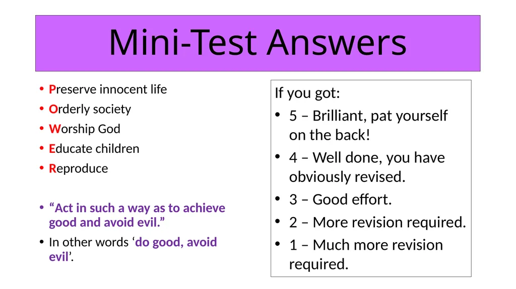 ETHICS Theme 2: Deontological Ethics B: Aquinas’ - slide 39 of 60