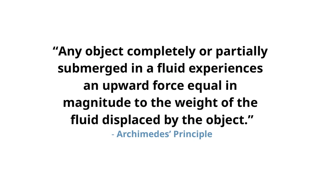 Fluids: Archimedes’ Principle, Pascal’s Law, - slide 4 of 22