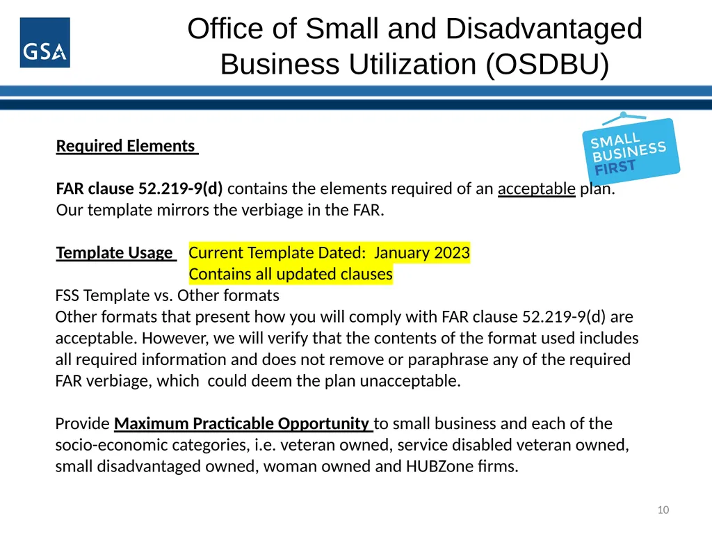 1 Office of Small and Disadvantaged Business - slide 10 of 45