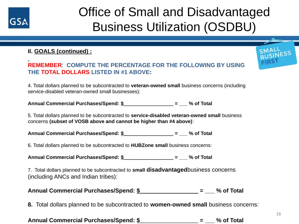 1 Office of Small and Disadvantaged Business - slide 16 of 45