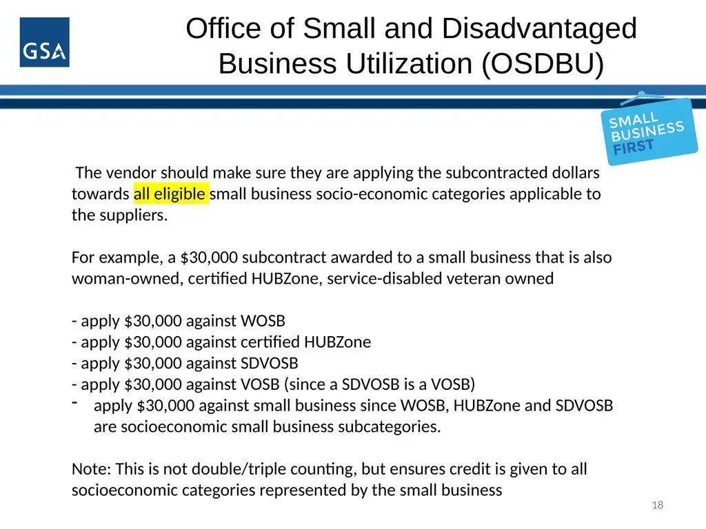 1 Office of Small and Disadvantaged Business - slide 18 of 45