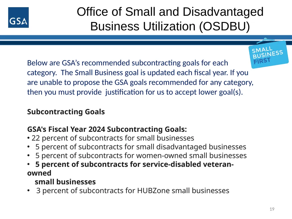 1 Office of Small and Disadvantaged Business - slide 19 of 45
