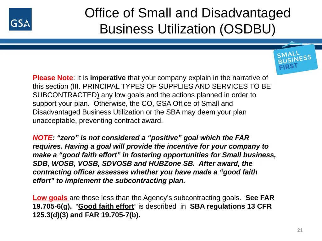 1 Office of Small and Disadvantaged Business - slide 21 of 45