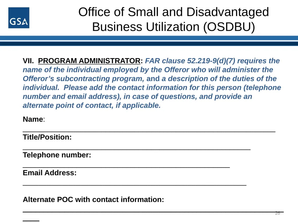 1 Office of Small and Disadvantaged Business - slide 26 of 45