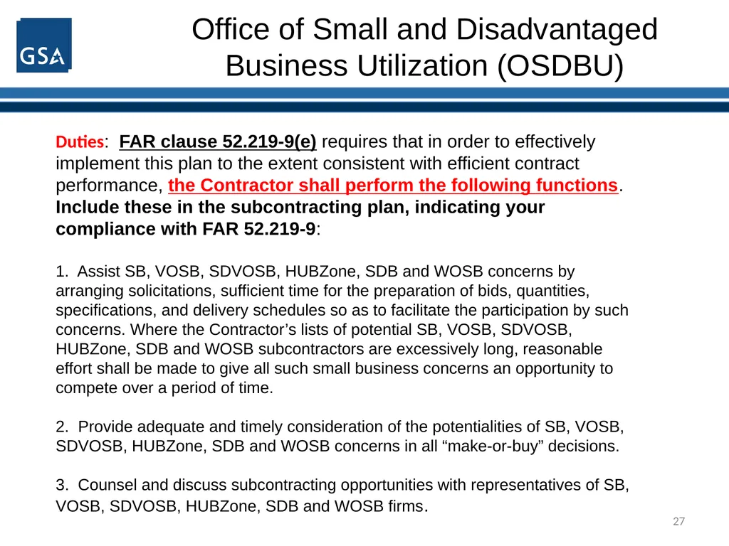 1 Office of Small and Disadvantaged Business - slide 27 of 45