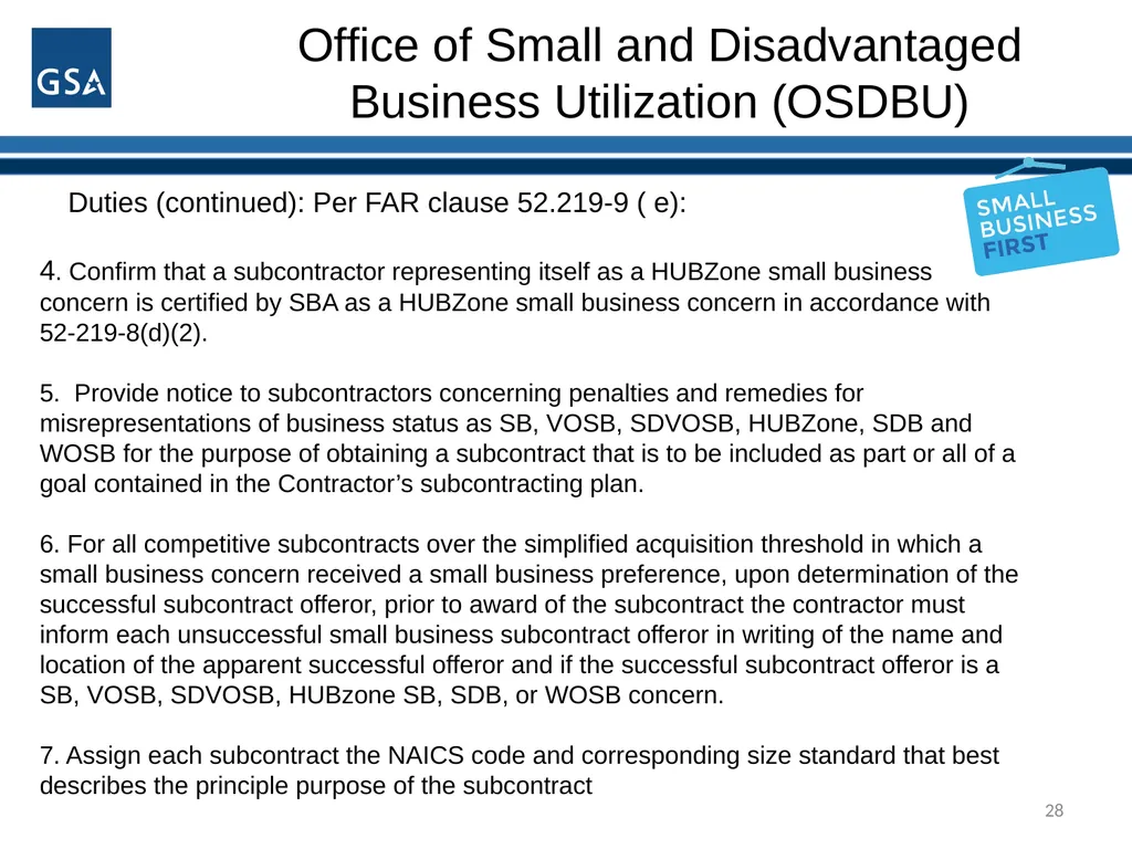 1 Office of Small and Disadvantaged Business - slide 28 of 45