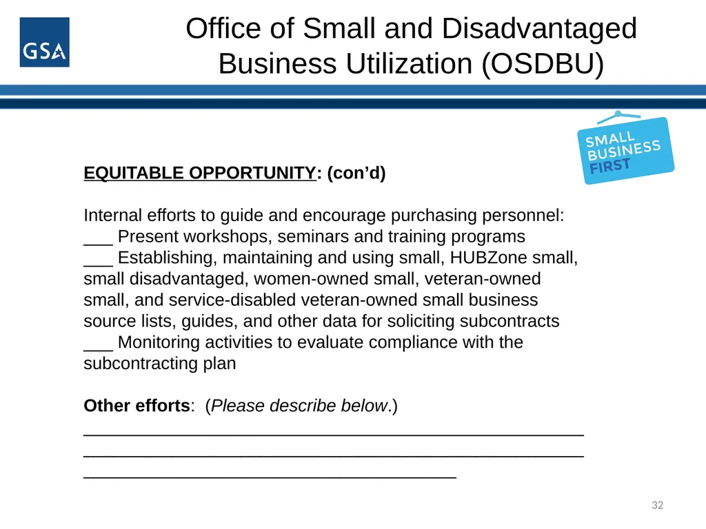 1 Office of Small and Disadvantaged Business - slide 32 of 45