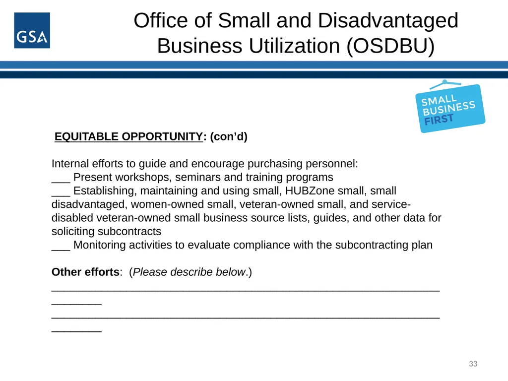1 Office of Small and Disadvantaged Business - slide 33 of 45