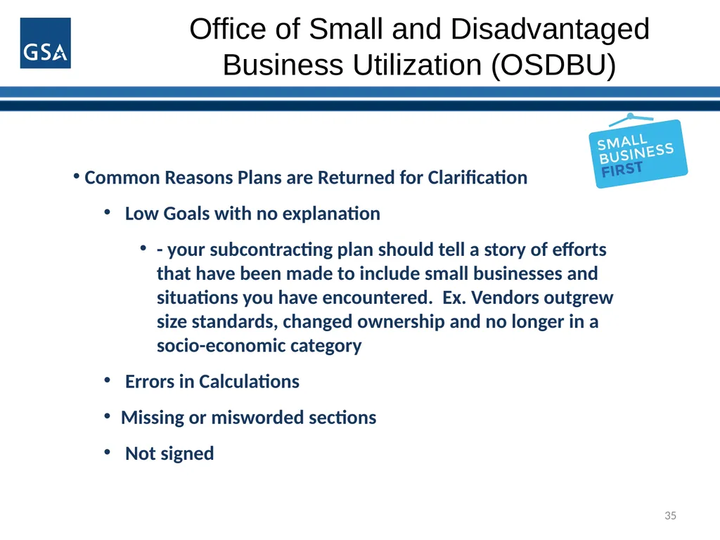 1 Office of Small and Disadvantaged Business - slide 35 of 45