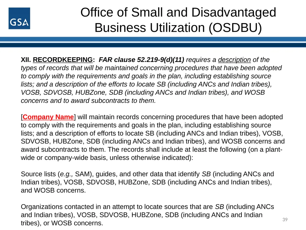1 Office of Small and Disadvantaged Business - slide 39 of 45