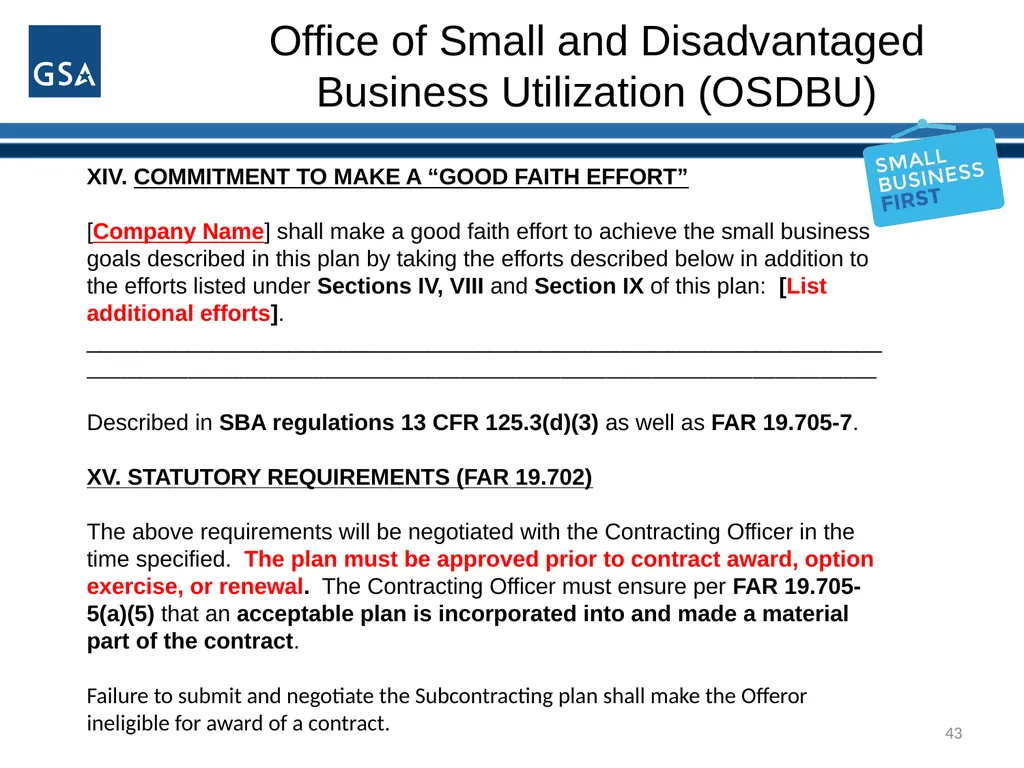 1 Office of Small and Disadvantaged Business - slide 43 of 45