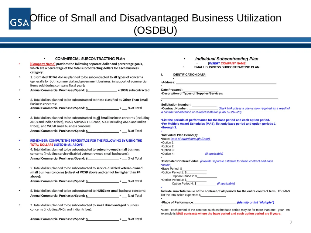1 Office of Small and Disadvantaged Business - slide 7 of 45