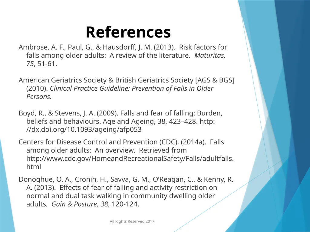 Standing Together to Prevent Falls AOTA/APTA’s - slide 32 of 34