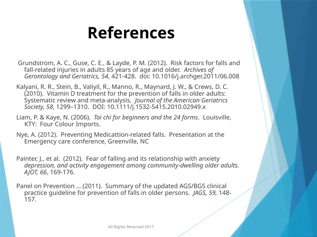 Standing Together to Prevent Falls AOTA/APTA’s - slide 33 of 34