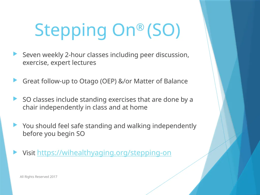 Standing Together to Prevent Falls AOTA/APTA’s - slide 24 of 34