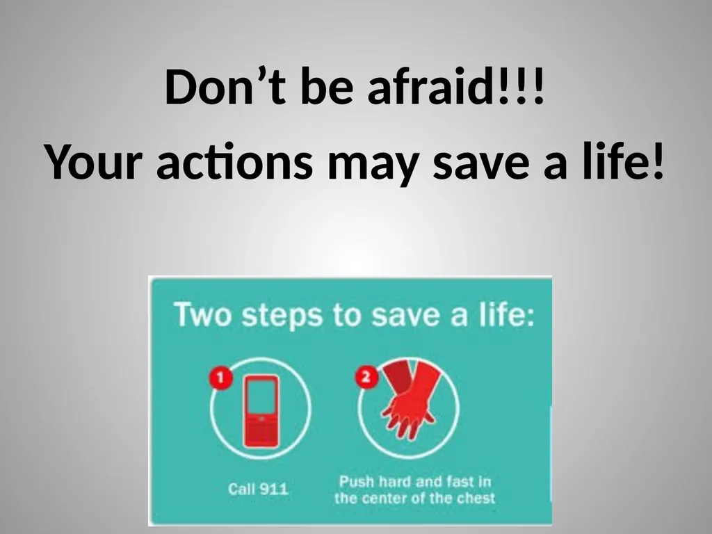 Hands Only CPR American Heart Association CPR Pre - slide 14 of 14