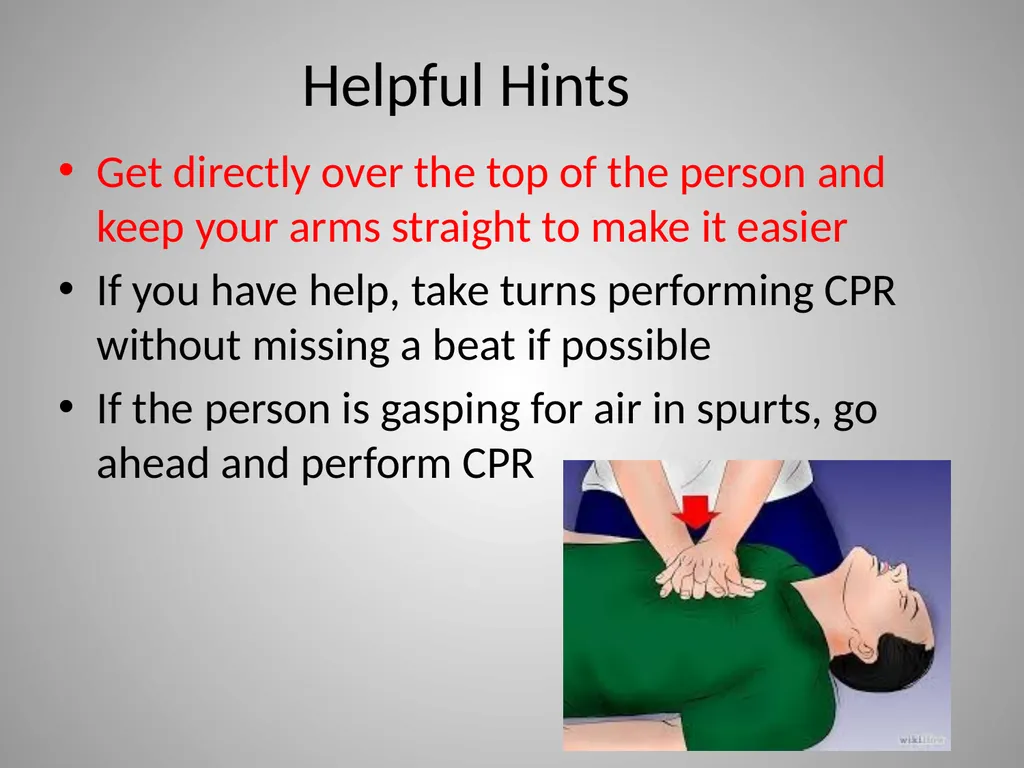 Hands Only CPR American Heart Association CPR Pre - slide 13 of 14