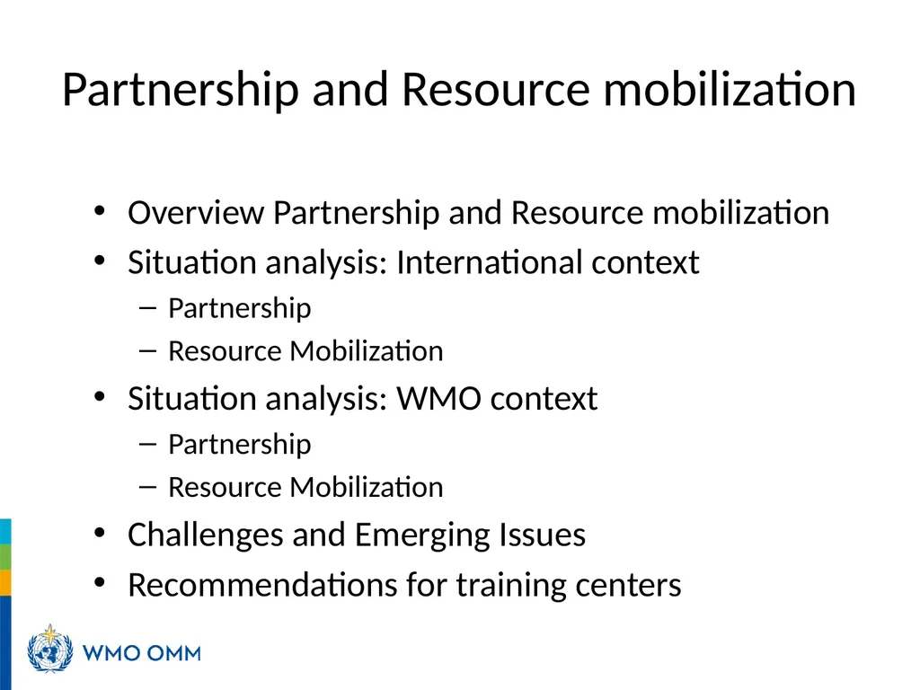Partnership and Resource Mobilization Dr. Mark - slide 2 of 12