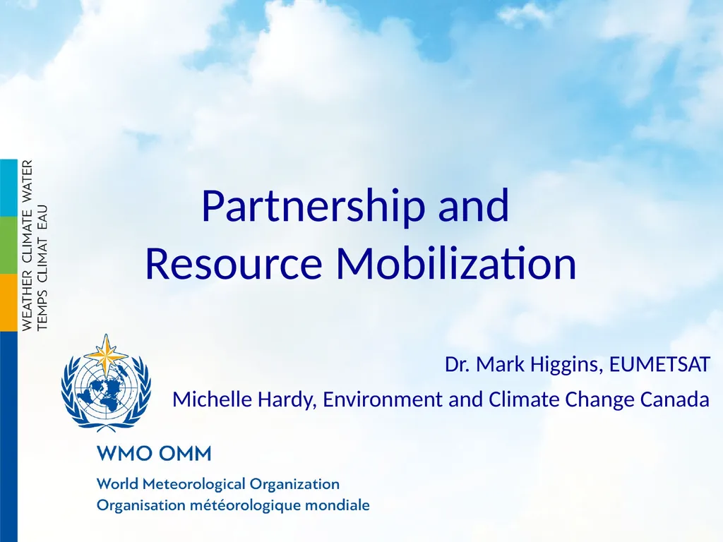 Partnership and Resource Mobilization Dr. Mark - slide 1 of 12