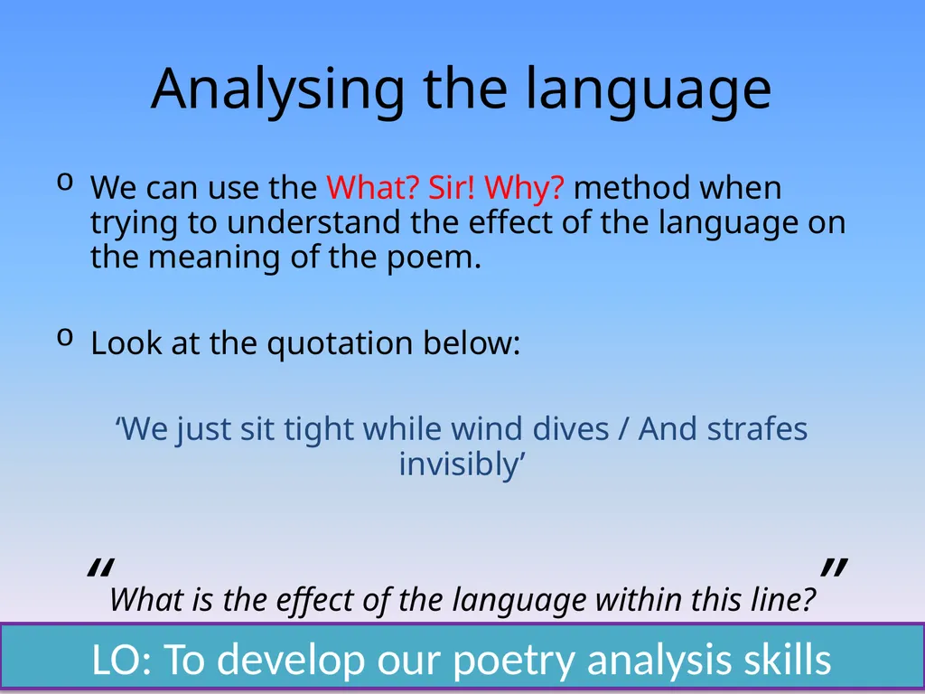 Lesson objective: To explore the main themes and - slide 4 of 8