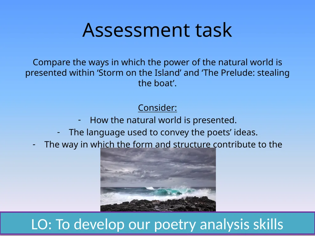 Lesson objective: To explore the main themes and - slide 7 of 8