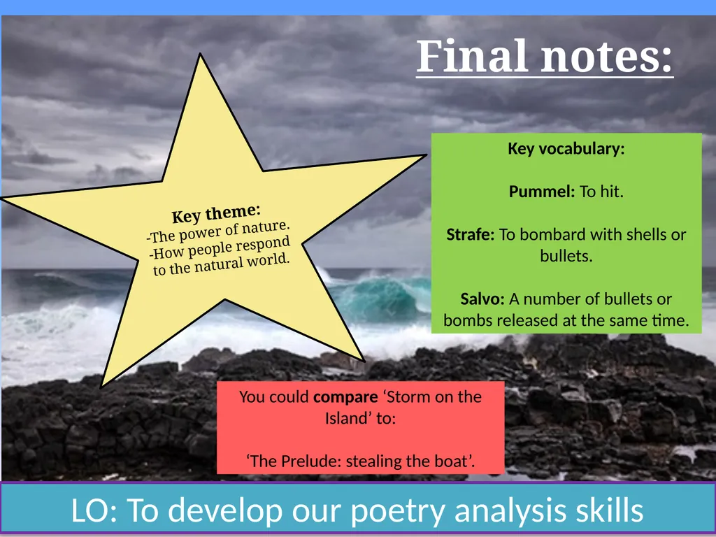 Lesson objective: To explore the main themes and - slide 8 of 8