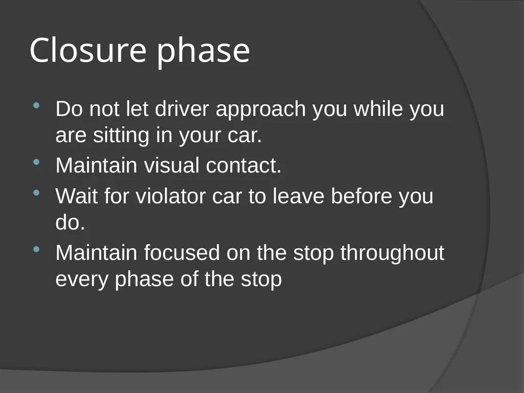 Traffic Stop Training CBT A Law Enforcement Course - slide 28 of 34