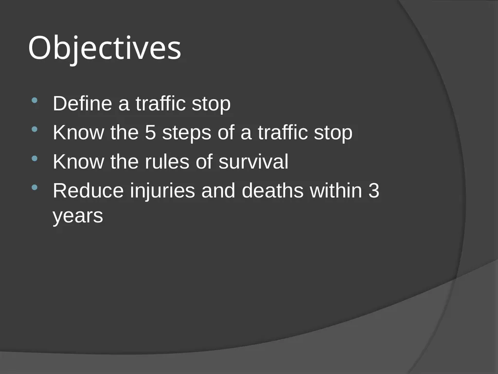 Traffic Stop Training CBT A Law Enforcement Course - slide 2 of 34